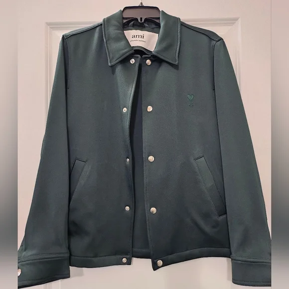 Ami Alexandre Mattiussi Dark Green Varsity Jacket